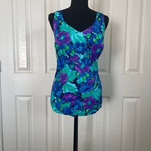 Maxine Of Hollywood Floral Print Bathing Suit Size 16W